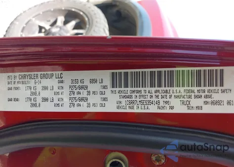 2014 Ram 1500 Big Horn z USA, uszkodzony, nr VIN 1C6RR7LM5ES354149